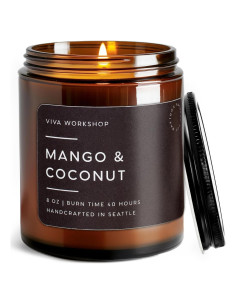 Vela Aromática Mango y Coco Cera de Soja 226g Hecha a Mano