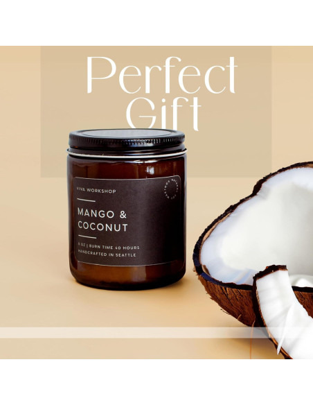 Vela Aromática Mango y Coco Cera de Soja 226g Hecha a Mano