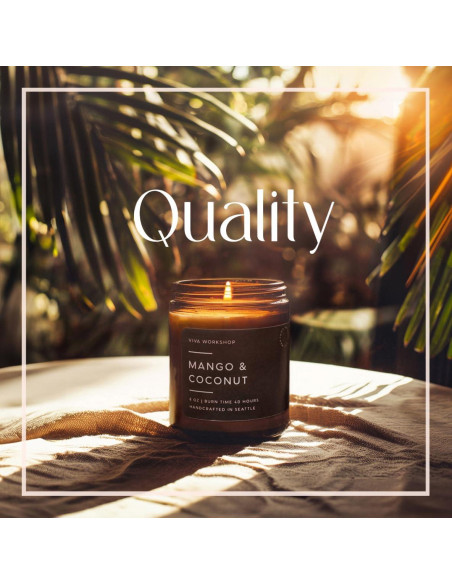 Vela Aromática Mango y Coco Cera de Soja 226g Hecha a Mano