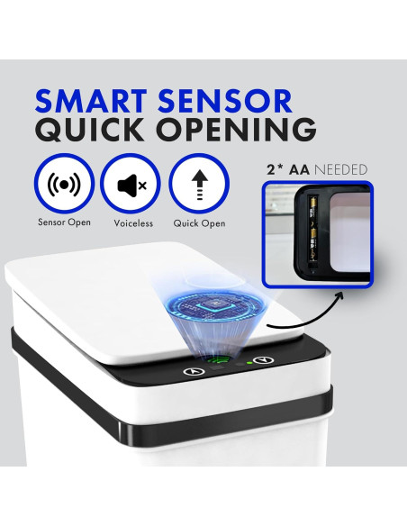 Bote de Basura Automático Possolutions 8.7L con Sensor Gris