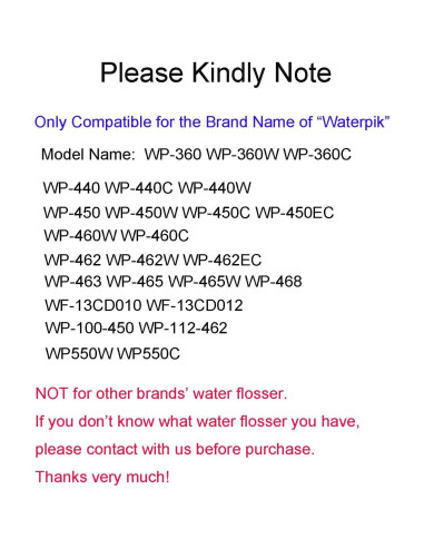 Cargador Adaptador Waterpik WP360 WP450 WP462 Blanco 5 Pies