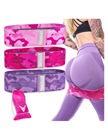 Bandas de Resistencia Victor Fitness para Caderas y Glúteos - 3 Niveles