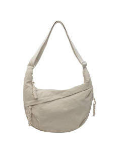 Bolso Cruzado de Nylon para Mujeres MadGrandeur Beige 34x22cm