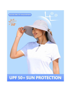 Sombrero de Sol para Mujeres SENWAI Protección UV Ajustable 2