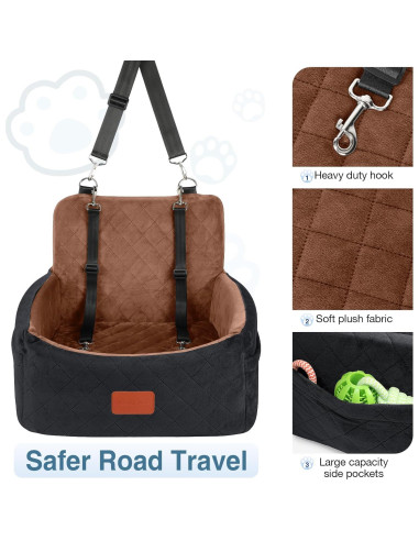 Asiento de Coche para Perros Pequeños WOOAIDAGG 48x38cm