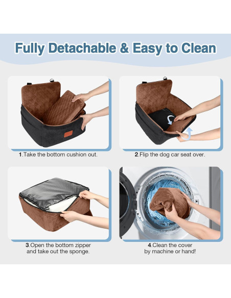 Asiento de Coche para Perros Pequeños WOOAIDAGG 48x38cm