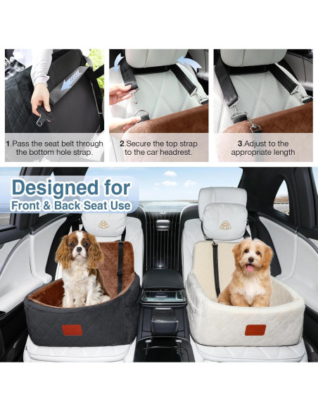 Asiento de Coche para Perros Pequeños WOOAIDAGG 48x38cm