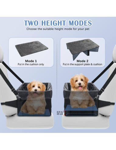 Asiento de Coche para Perros PetsHome Negro 42.5x32.5cm hasta 11kg