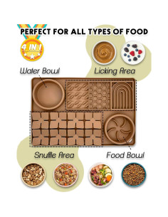 Alfombra de Olfateo 4 en 1 OurMiao XL Marrón - Alimentación Lenta 2