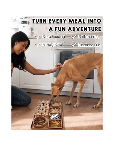 Alfombra de Olfateo 4 en 1 OurMiao XL Marrón - Alimentación Lenta