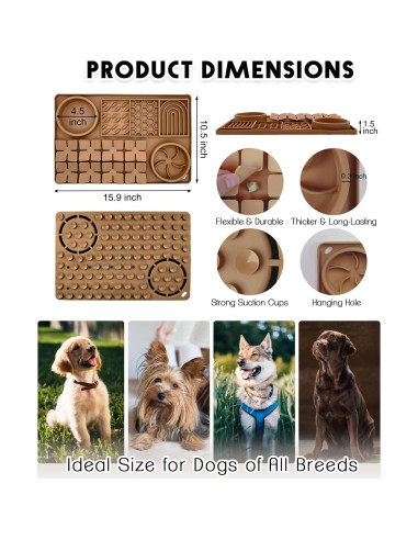 Alfombra de Olfateo 4 en 1 OurMiao XL Marrón - Alimentación Lenta