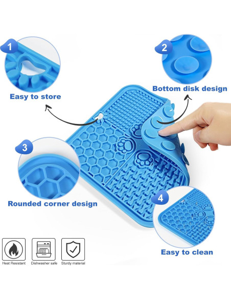 Alfombrilla de Lamer para Perros y Gatos con Ventosas 20x20cm