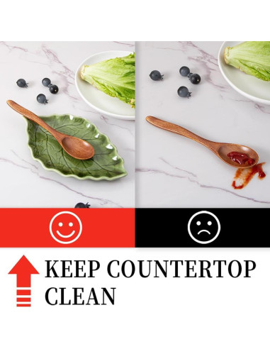 Soporte para cuchara de cerámica YumiPLUS hoja verde 51.3x31.8cm