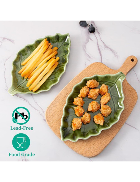 Soporte para cuchara de cerámica YumiPLUS hoja verde 51.3x31.8cm