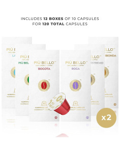 Cápsulas de Café Piu Bello para Nespresso - 120 Unidades, 6 Sabores 2