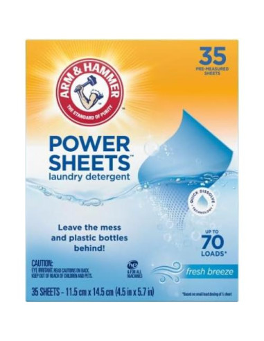 Hojas de detergente para ropa Arm & Hammer Power, 210 cargas