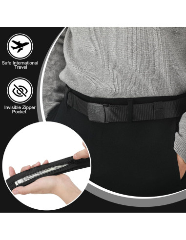 Cinturón de Dinero Oculto Cozypower 2 Pcs Nylon Seguridad