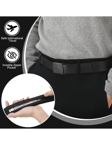 Cinturón de Dinero Oculto Cozypower 2 Pcs Nylon Seguridad
