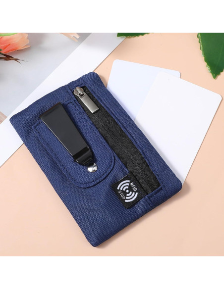 Clip de Dinero RFID XLIUAX Azul Oscuro Compacto y Delgado