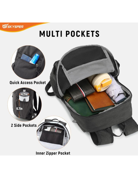 Mochila de Senderismo Antirrobo SKYSPER 18L Plegable Ligera