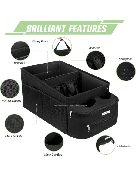 Organizador de Asiento de Coche FUNNy elf Plegable con 4 Portavasos