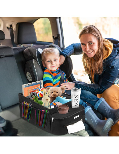 Organizador de Asiento de Coche FUNNy elf Plegable con 4 Portavasos