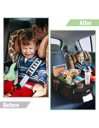 Organizador de Asiento de Coche FUNNy elf Plegable con 4 Portavasos