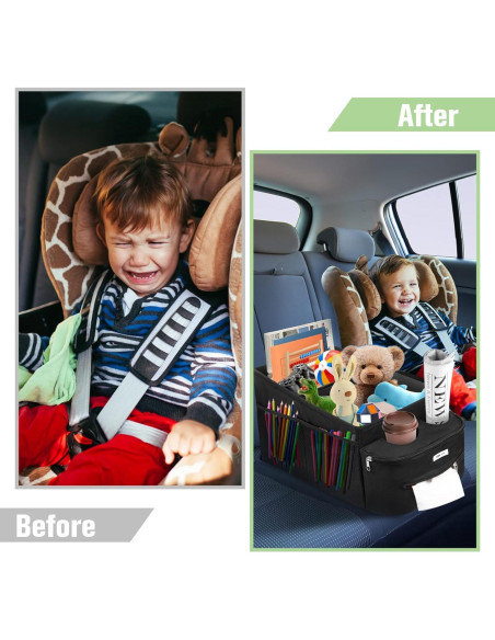 Organizador de Asiento de Coche FUNNy elf Plegable con 4 Portavasos