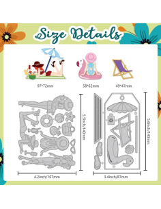 Troqueles de Corte DELORIGIN Dama en la Playa 2 Piezas 2