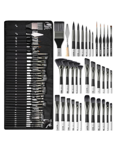 Conjunto de Pinceles de Pintura Nicpro 36 Piezas con Cuchillo