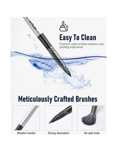 Conjunto de Pinceles de Pintura Nicpro 36 Piezas con Cuchillo