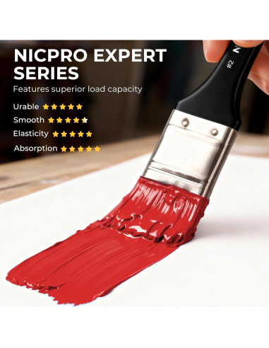 Conjunto de Pinceles de Pintura Nicpro 26pcs Nylon para Acrílico y Acuarela