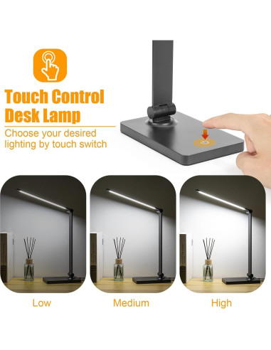 Lámpara de Escritorio LED DWEPTU USB Regulable 6000K