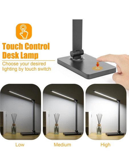Lámpara de Escritorio LED DWEPTU USB Regulable 6000K