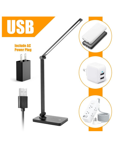 Lámpara de Escritorio LED DWEPTU USB Regulable 6000K