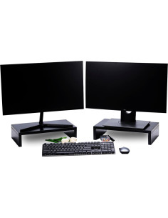 Soporte Elevador para Monitor HAZCOVE Negro 38.1 cm - 2 Paquete 2