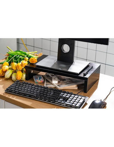 Soporte Elevador para Monitor HAZCOVE Negro 38.1 cm - 2 Paquete