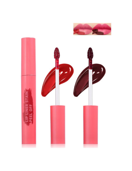 Juego de Tinte para Labios Peel Off 2Pcs - Larga Duración