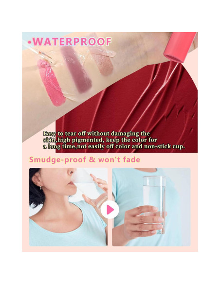 Juego de Tinte para Labios Peel Off 2Pcs - Larga Duración