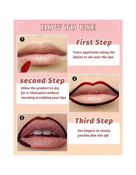 Juego de Tinte para Labios Peel Off 2Pcs - Larga Duración