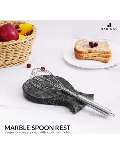 Soporte para Cucharas de Mármol Radicaln 20 cm Negro Hecho a Mano 2