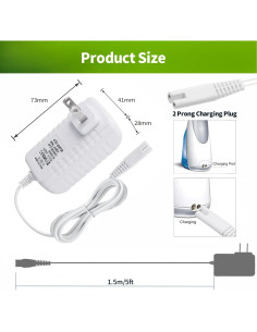 Cargador Adaptador Lonnky para Irrigador Dental Waterpik 1.5m 2