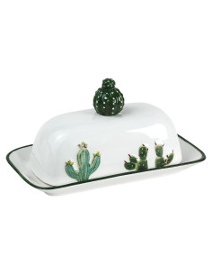 Plato de Mantequilla Cerámica Bicuzat 19 cm Cactus Vintage