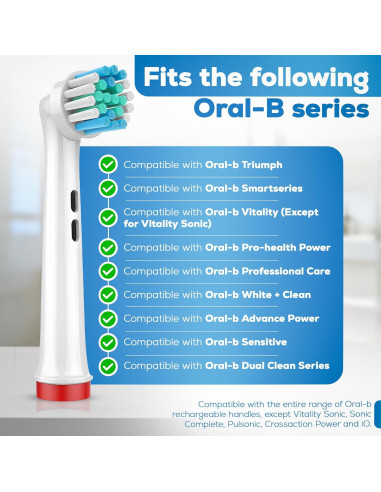 Cabezas de cepillo de dientes Oral-B Braun - Paquete de 4, cerdas suaves