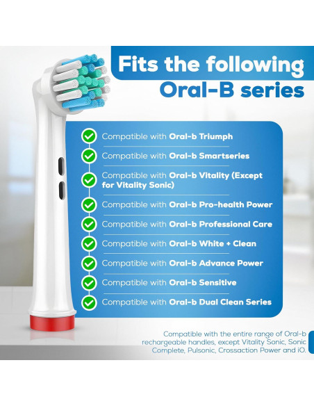 Cabezas de cepillo de dientes Oral-B Braun - Paquete de 4, cerdas suaves