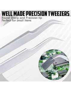 Pinzas de Precisión HADIZ de Acero Inoxidable Curvadas - 2 Pcs 2