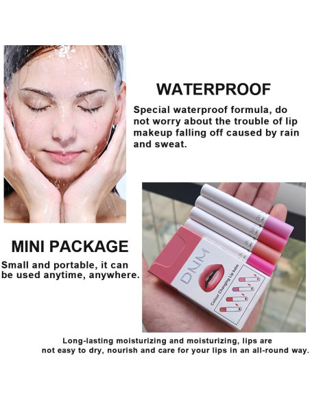 Set de Labiales Hidratantes BINGBRUSH 4 Pcs Cambia Color