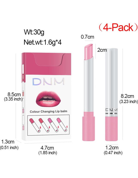 Set de Labiales Hidratantes BINGBRUSH 4 Pcs Cambia Color