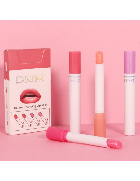 Set de Labiales Hidratantes BINGBRUSH 4 Pcs Cambia Color