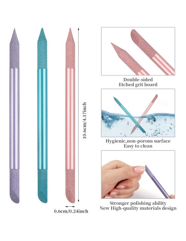 Set de 3 Empujadores de Cutículas de Vidrio heemeei
